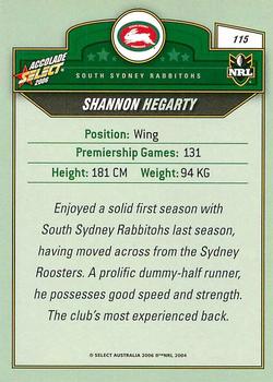 2006 Select Accolade #115 Shannon Hegarty Back